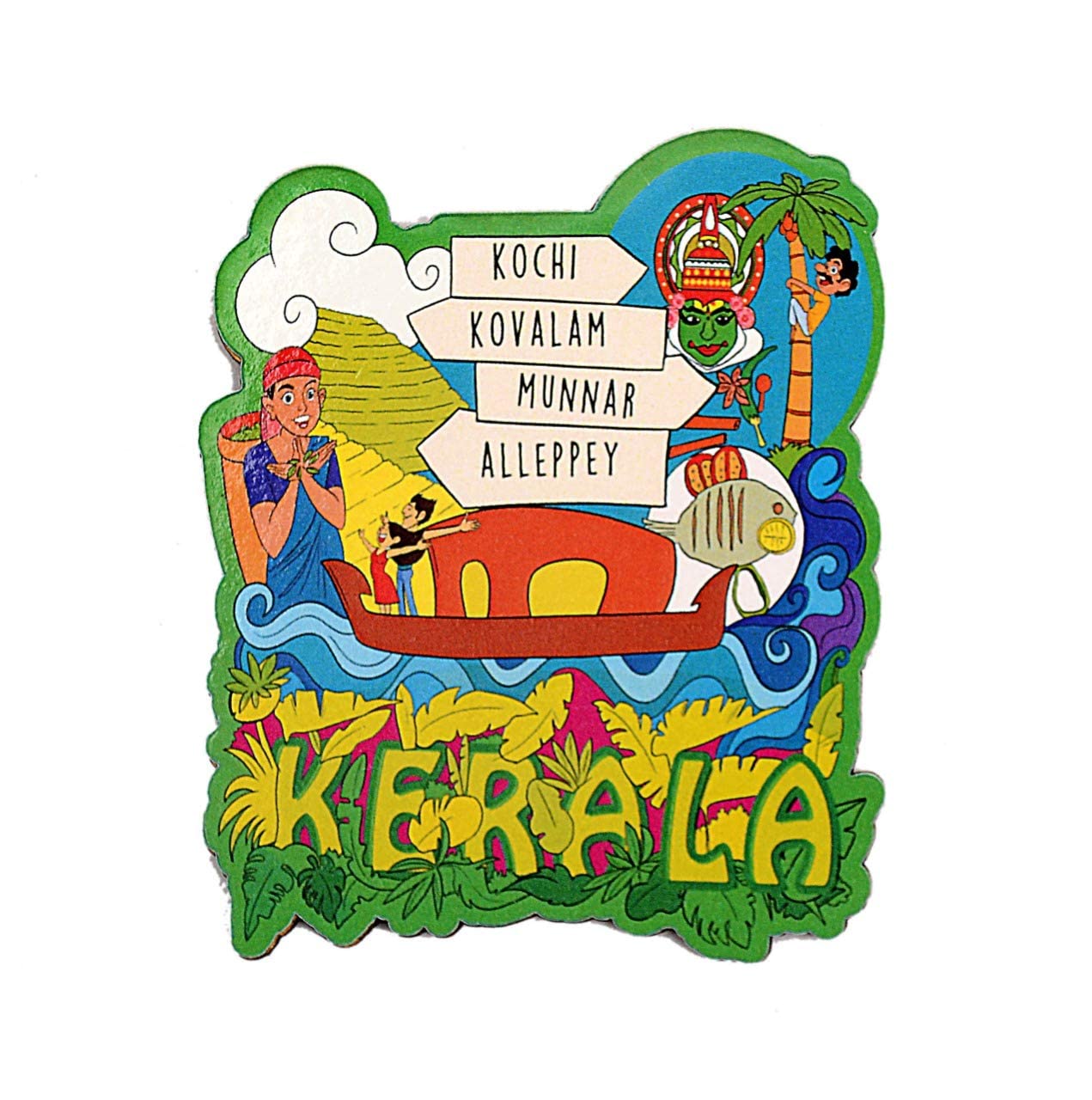 VVWV® Kerala India Souvenir Wooden Fridge Magnets Refrigerator Home Kitchen Décor MDF Fridge Magnet L X H 3 X 3 Inch (B0B4DVGDJG) Amazon Price History, Amazon Price Tracker