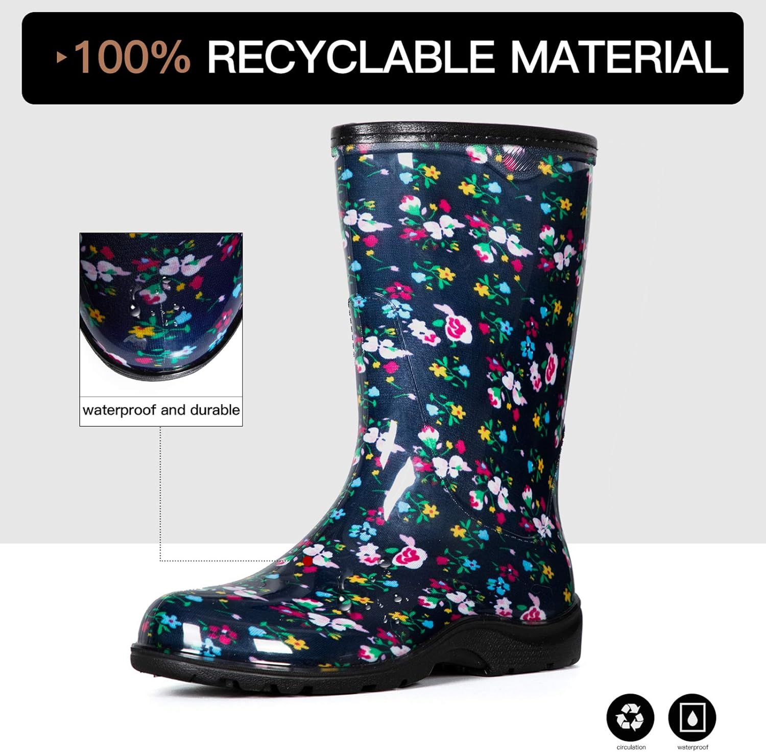 Colorful womens rain boots Clearance
