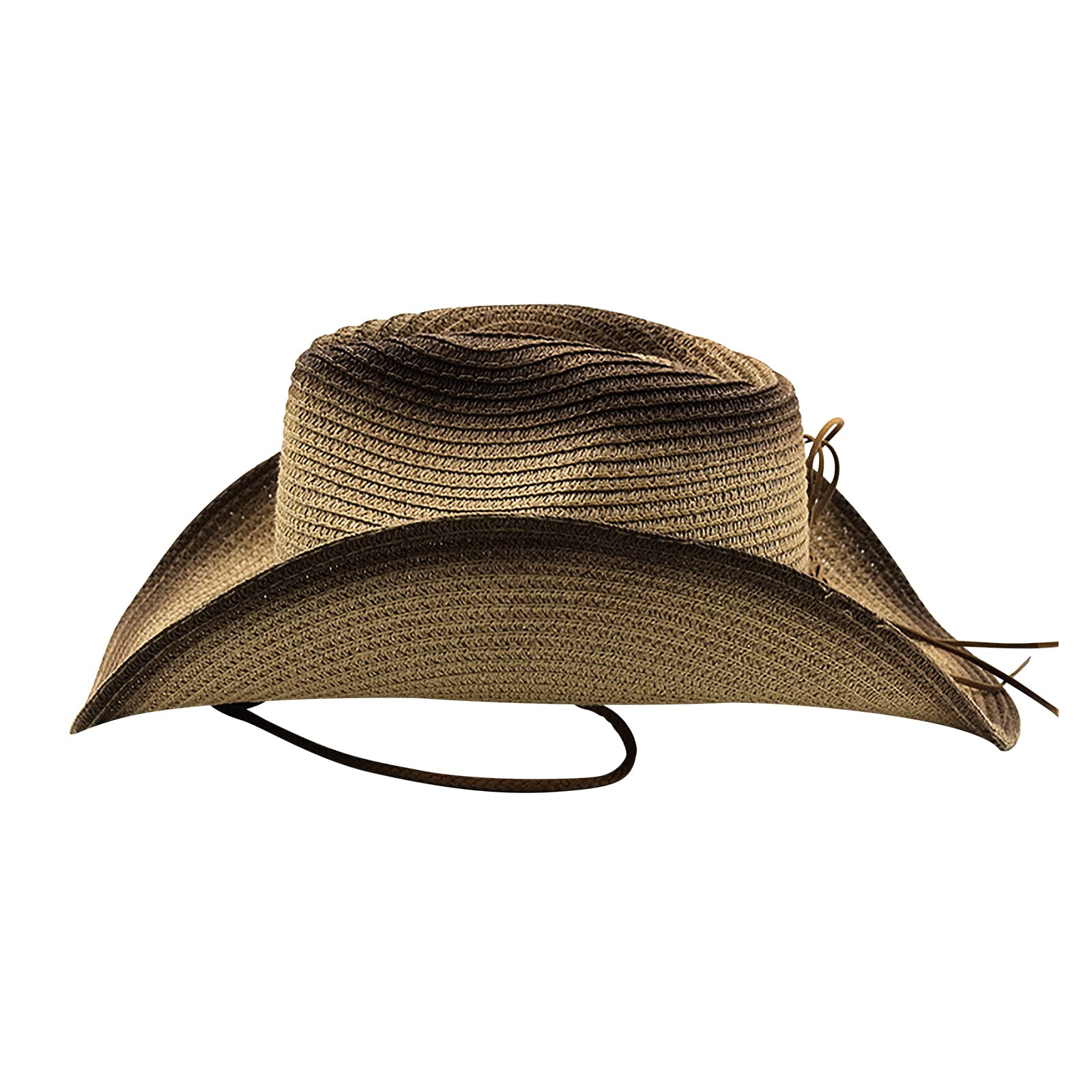 TINAYAUE Chapeau de Cowboy Chapeau de Soleil Chapeau Western en Cuir de Vachette Cow-Boy Chapeau de Jazz Protection du Soleil Bonnet de Voyage Extérieur Chapeau Casuel Femme Homme