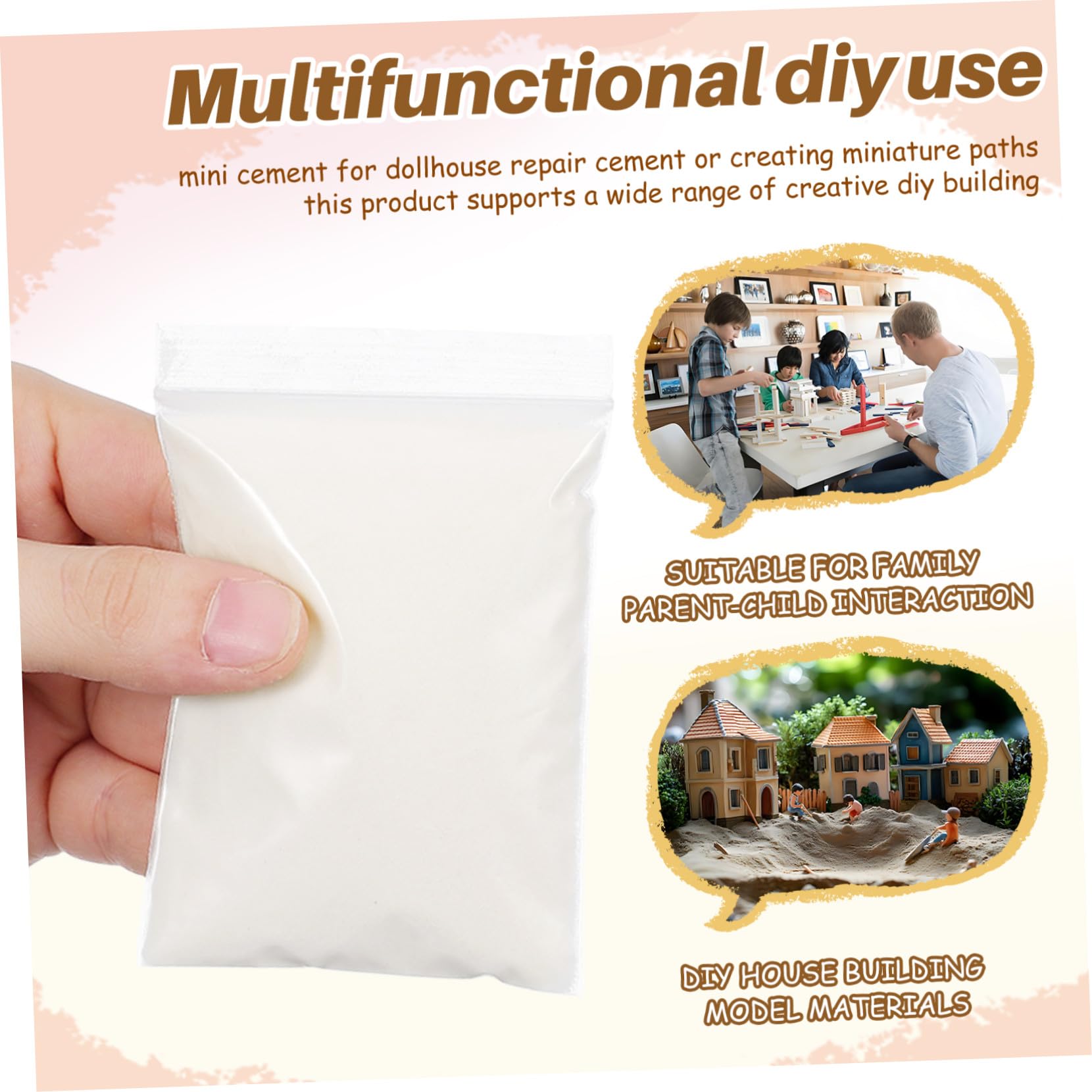 Healvian Mini Cemento Bianco per Case in Miniatura e Mattoni, 20 Borse di Colla Cementizia a Base di Amido di Mais, per Creare Sentieri e Progetti Fai da Te
