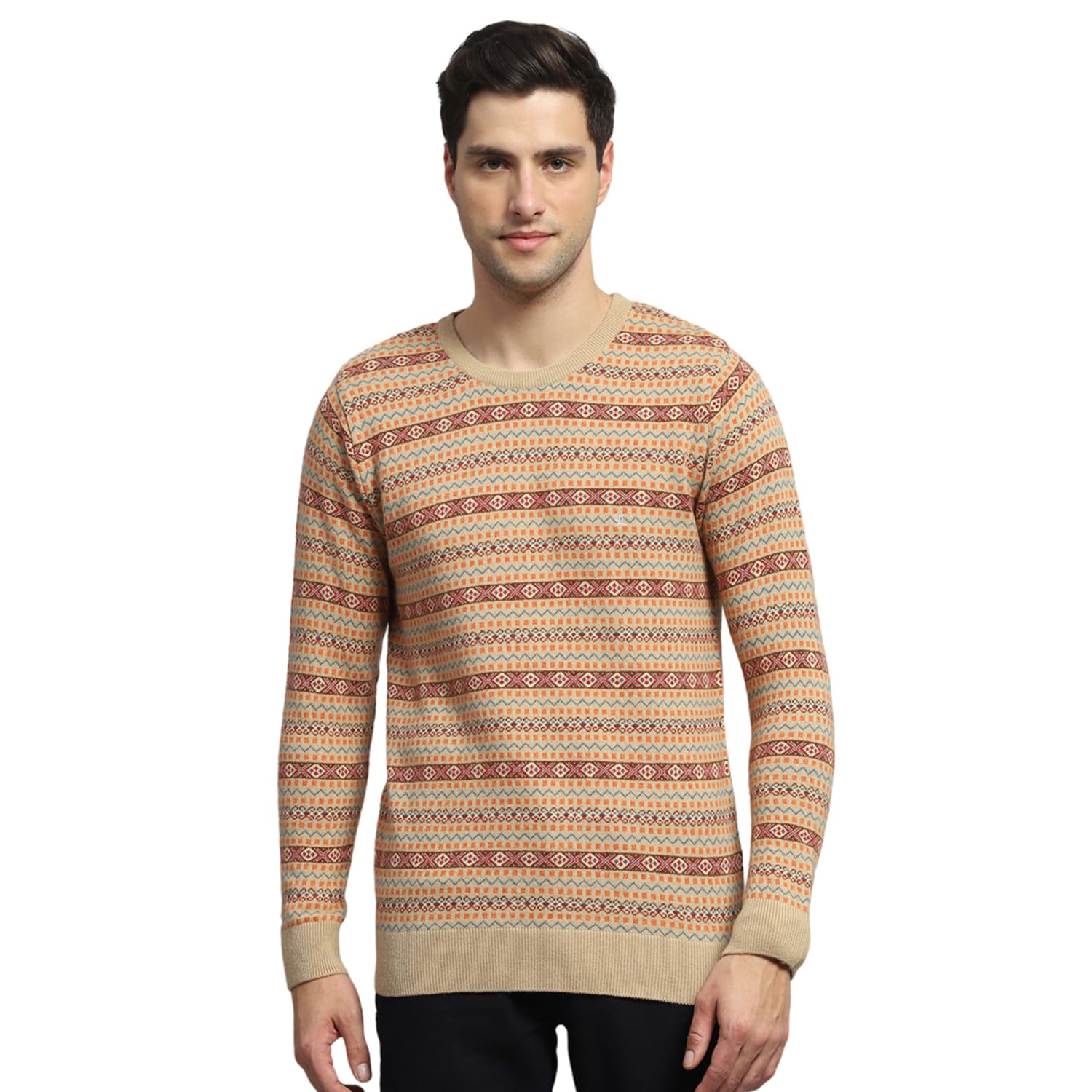 monte carlo Mens Regular Round Neck Full Sleeves Self Design Pullover (Pack of 1)-picture-32