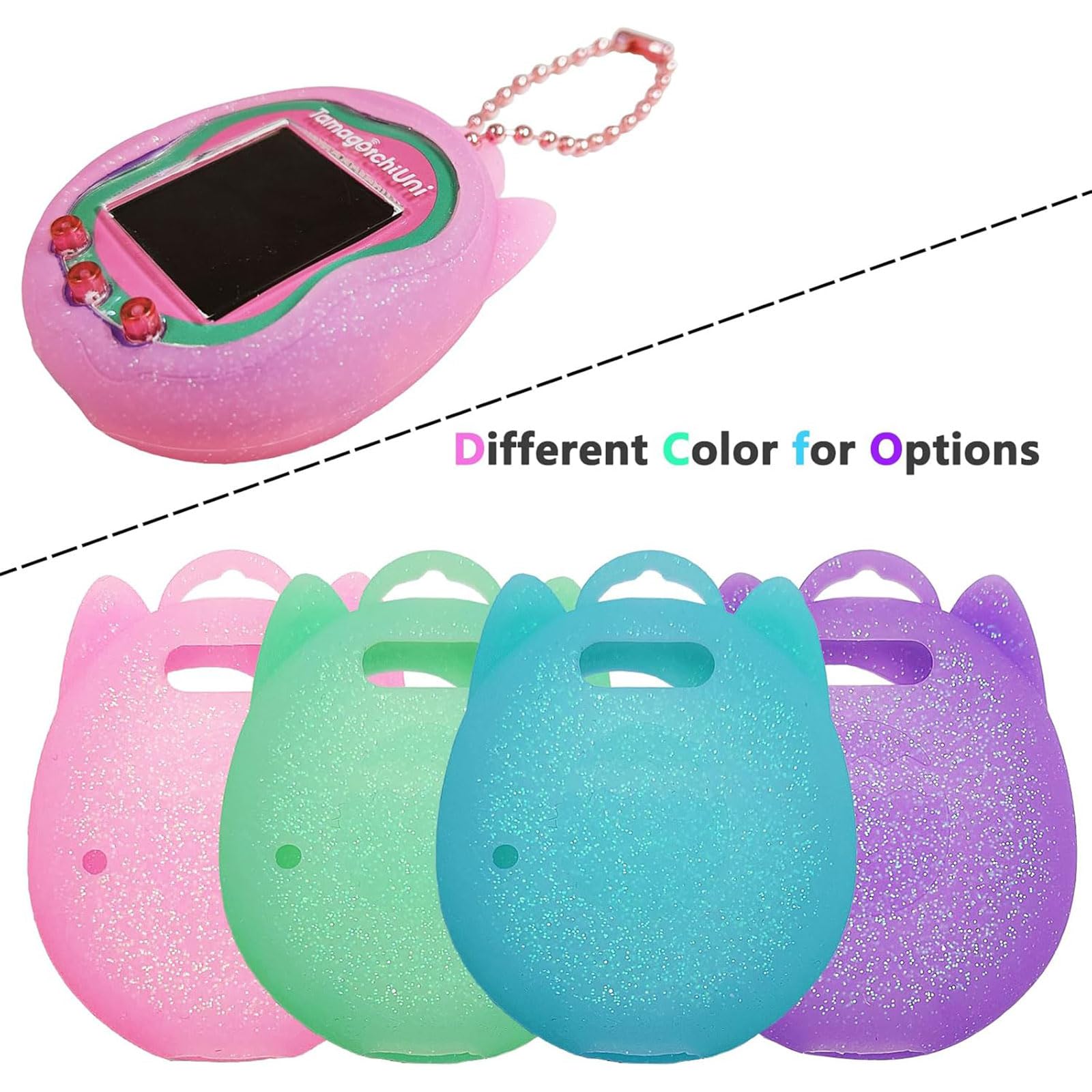 Custodia in silicone di ricambio per Tamagotchi Uni, pellicola protettiva per Tamagotchi Uni Band accessori per animali domestici (custodia in silicone blu e pellicola protettiva)
