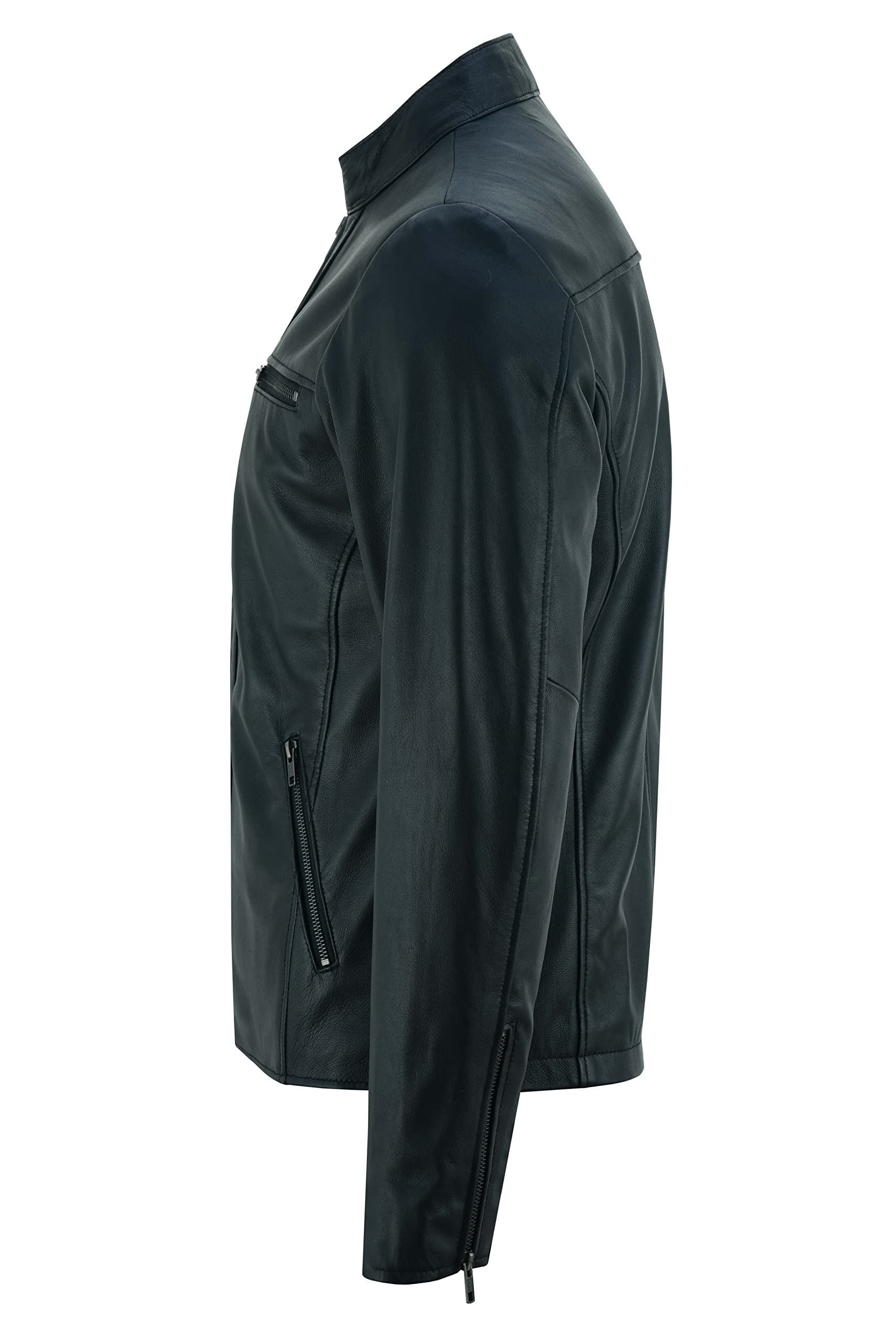 Vance Herren Echt Lederjacke aus 100% Lammleder (Schwarz) oder Rindsleder (Braun)