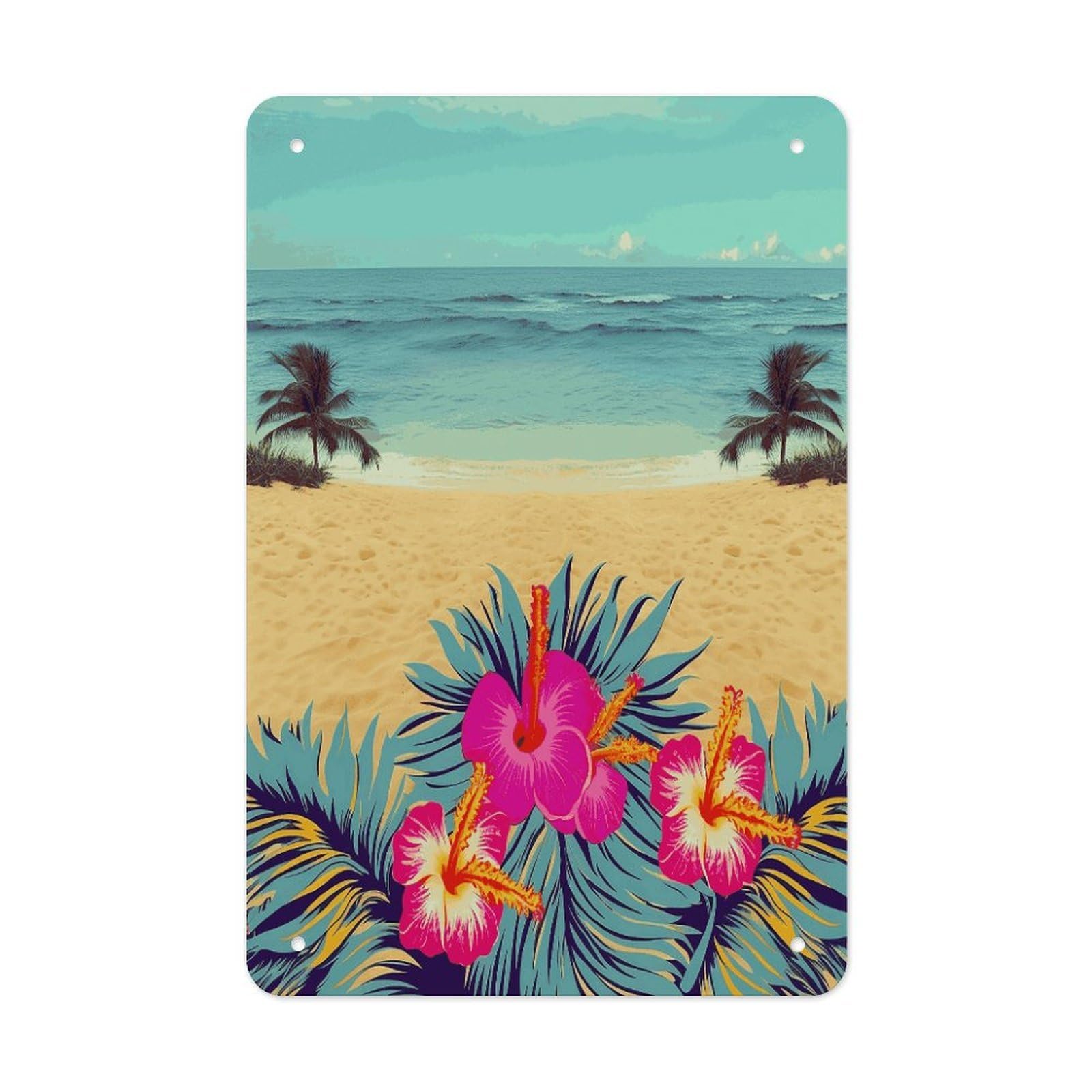Hello Hawaii Metal Tin Sign Wall Decor Hanging Plaque