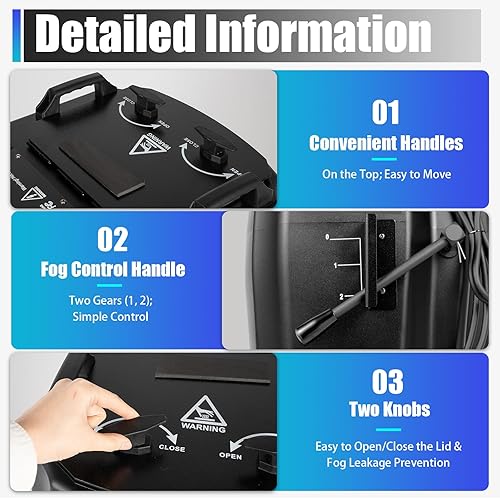 Miniatura 5 de Máquina de niebla de hielo seco, máquina de humo, máquina de niebla baja con tubo para escenarios interiores y exteriores, boda, fiesta club (6000