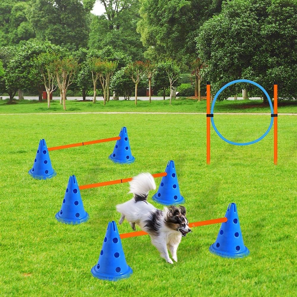 XiaZ Dog Agility Hurdle Cone Set, Agility Equipments for