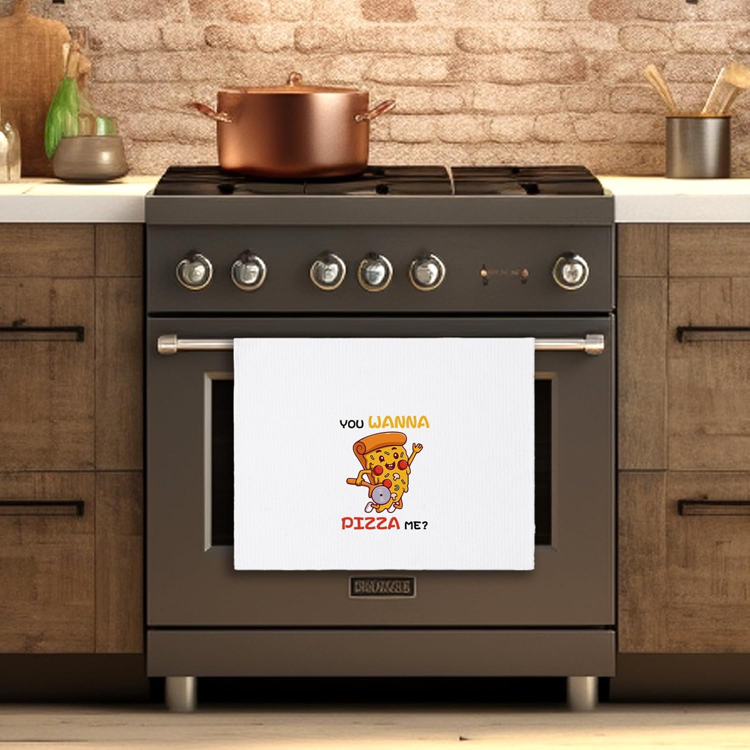 Funny Pizza Baking Kitchen Towels, You Wanna Pizza Me, Decorative Dish Towels for Kitchen Pizzeria, Baking Cooking Gifts for Women Men, Sweet Housewarming Gifts for Bake Lover Chef Friend - Image 4