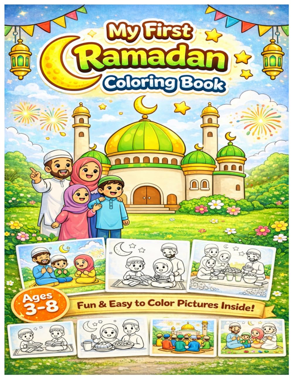 My First Ramadan Coloring Book: Easy Coloring Pages for Kids Ages 3–8 | Understanding Ramadan Through Coloring