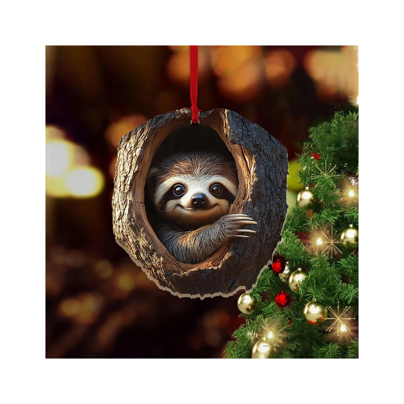2024 Animal Christmas Ornaments Christmas Tree Ornaments Little Animals Pattern Acrylic Decoration Forest Animal Hanging Ornament Animal Lovers Gift