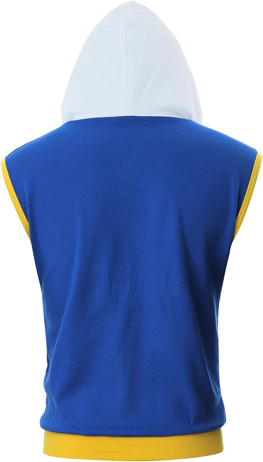 Ohoo Mens Slim Fit Sleeveless Lightweight Zip Up Hooded Sweatshirt Vest Hoodie