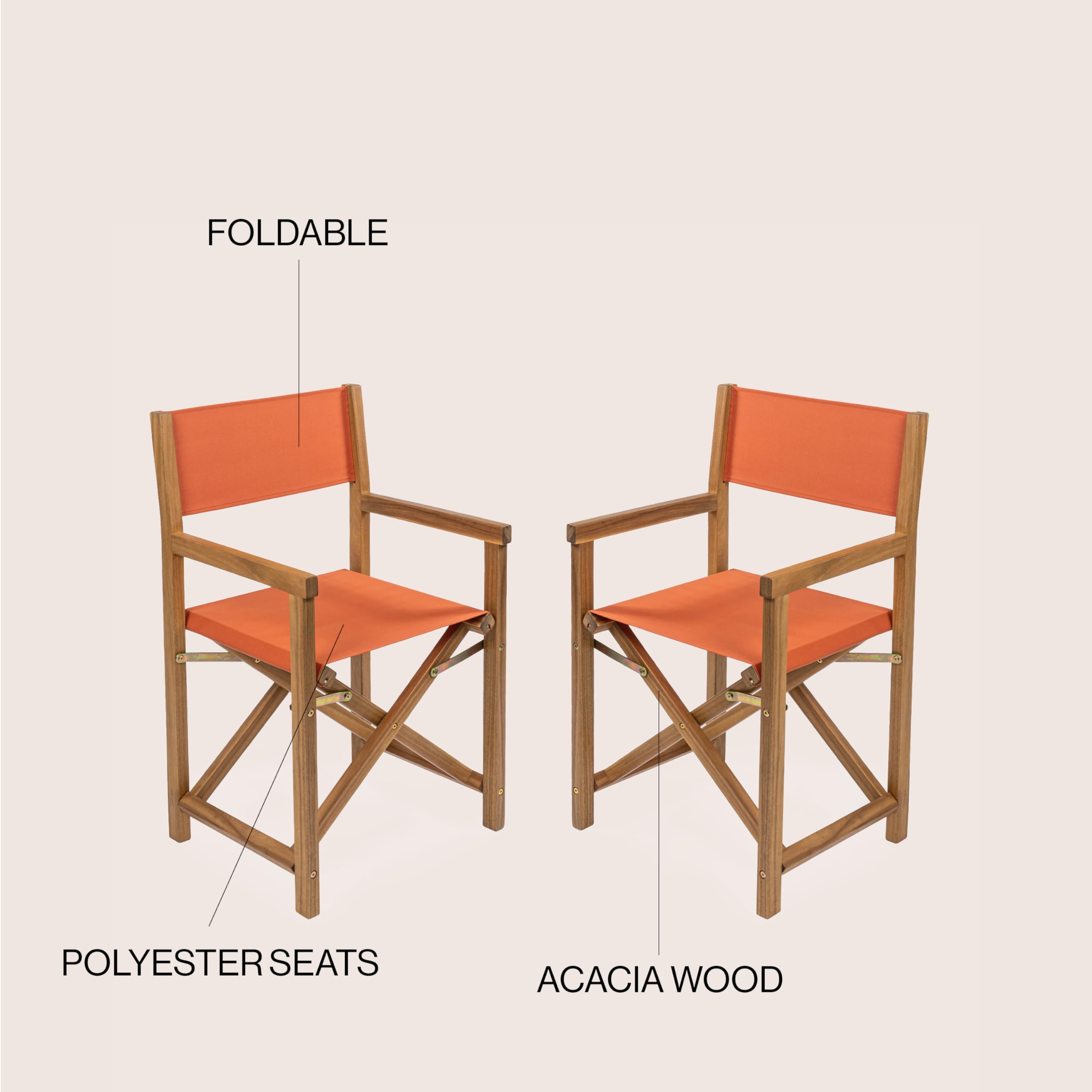 Amazon.com : JONATHAN Y Cukor Acacia Wood Folding Director Chair