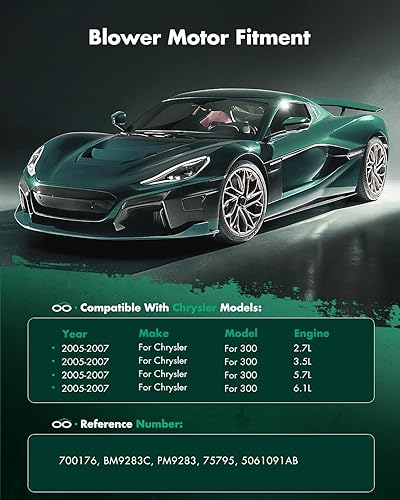 Vista 444 de SCITOO 700188 Reemplazo del motor del ventilador HVAC con jaula de ventilador para Toyota Tacoma 2005-2015, reemplazo OE - 87103-04043, 87103-04044