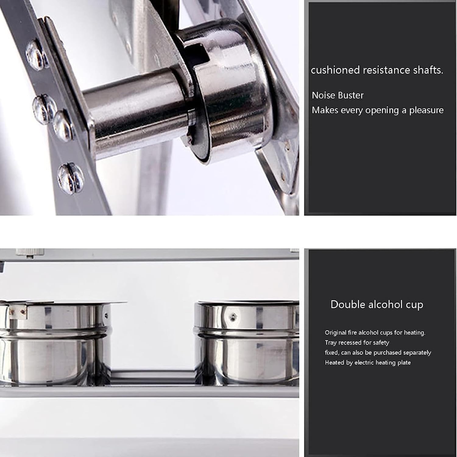 Food Heating Buffet Server - Stainless Steel Buffet Hot Plate, Table Buffet Heater, Server with Lid, Food Heater for Party Buffet, Solid Steel Lid,Visible Lid - Triple-9L