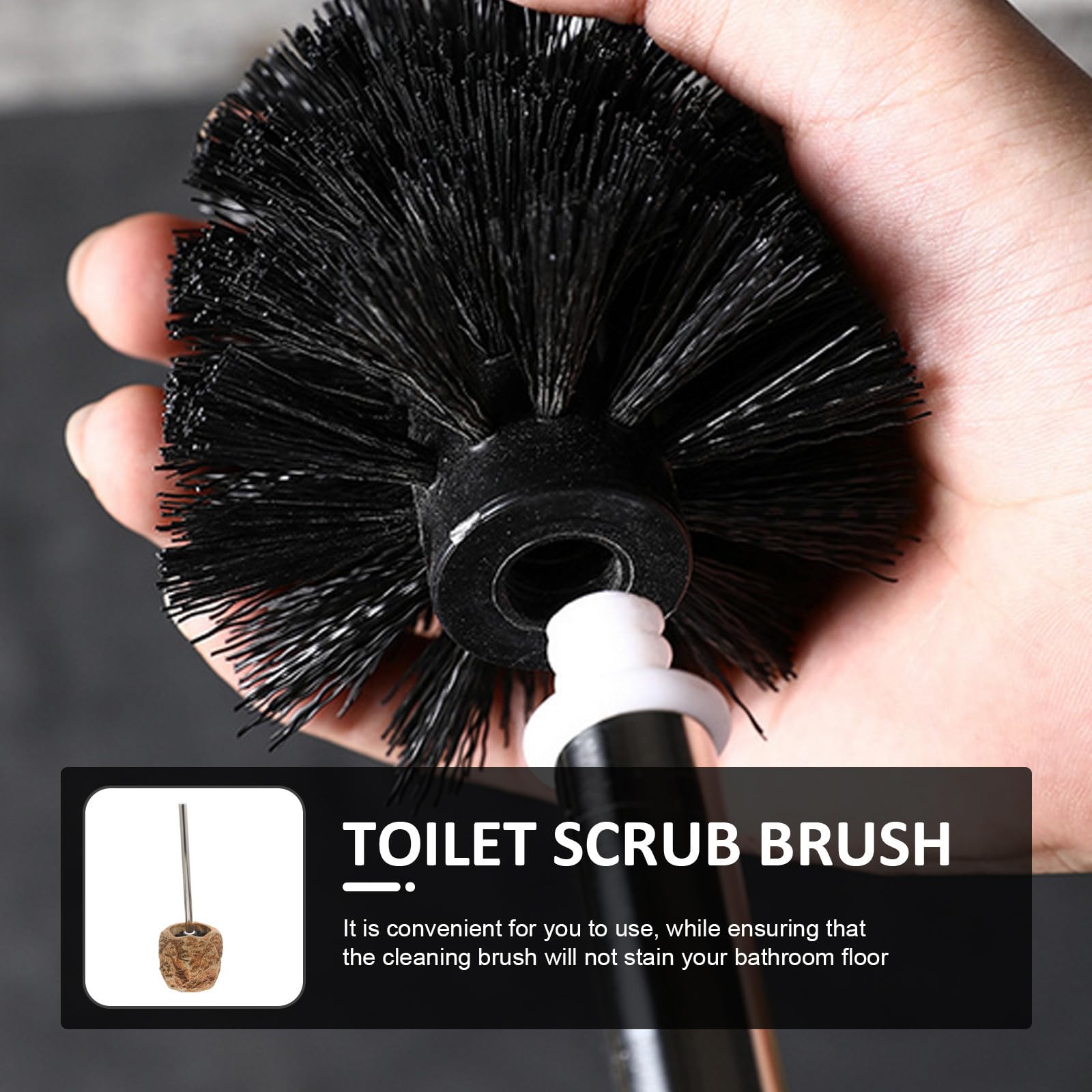 ibasenice Cepillo Mango de Acero Inoxidable y para Limpiar Baño Base de Cerámica Escobillo WC Color Aleatorio Conveniente para Uso en Hogar y Comerciales