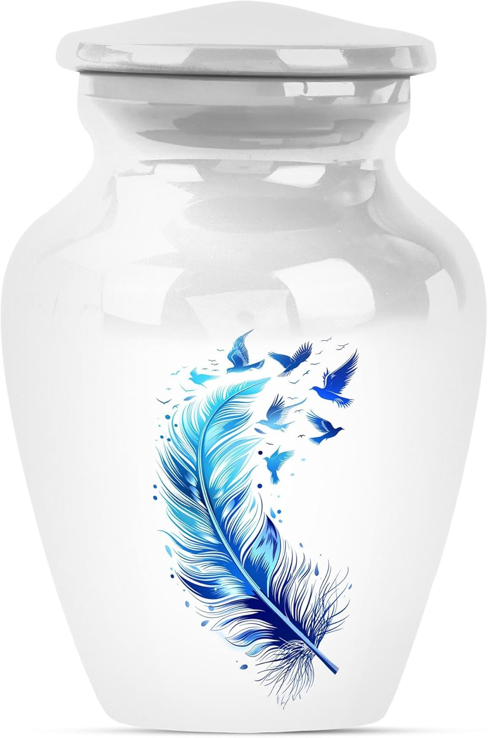 Feather Metal Urns for Human Ashes - Mini Cremation Urns for Adults - Multicolor - 3 Inch Pack of 1