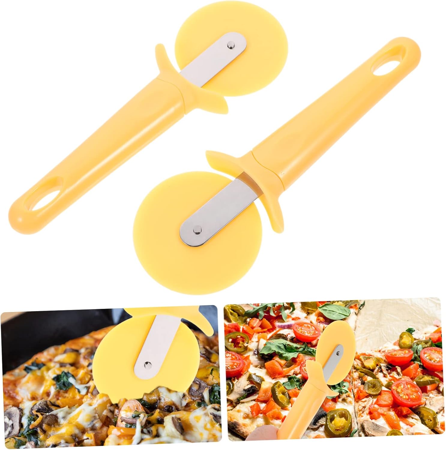 Mikinona Pizza Wheel Slicer Pizza Wheel Cutter Rotating Chopper for Easy Slicing