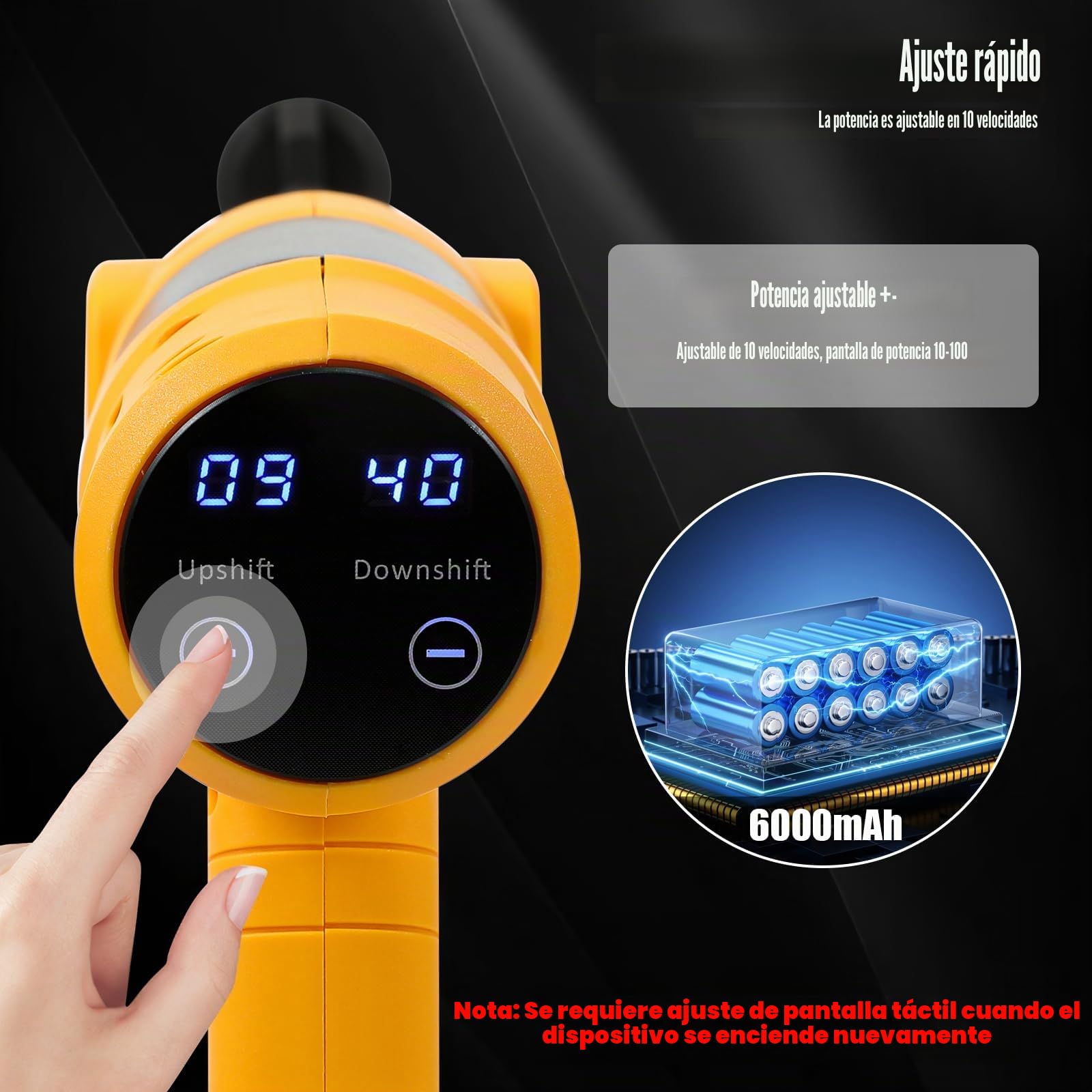 Hidrolimpiadora a Bateria, 65Bar Hidrolimpiadora de Alta Presion Portátil, Pistola de Agua Alta Presión con 2 Baterías, Boquilla 6 en 1, 10 Niveles de Presión, Limpiadoras a Presión para Jardín, Coche