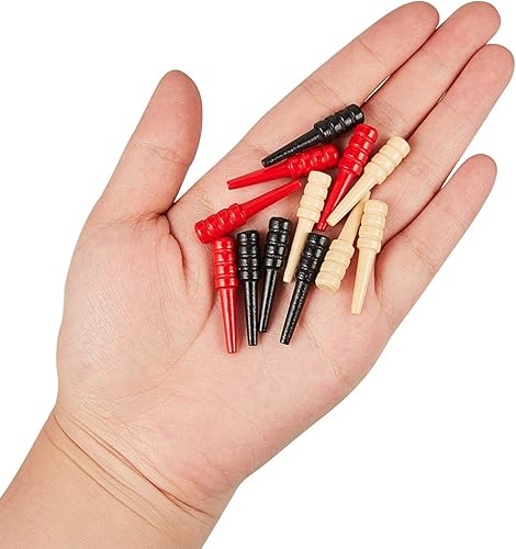 Miniatura 3 de 48 piezas de clavijas de madera para cunas de madera para tablero de cunas para 18 agujeros con bolsa de almacenamiento para juego de mesa