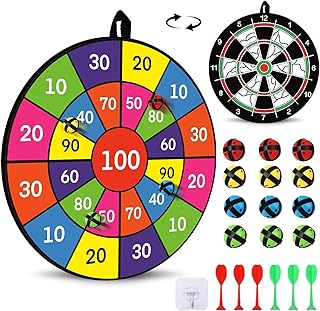 Children's Dartboard, 74 cm, Dartboard with 12 Balls and 12 Darts, Indoor Outdoor Games for Children, Gifts 3-12 Years, Boys and Girls, Outdoor Toy, Garden Toy, Throwing Game, Ball Game