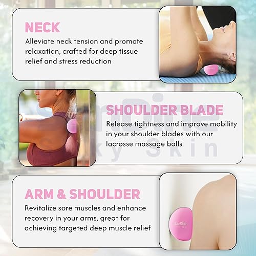 Miniatura 4 de Sandine - Pelotas de masaje Lacrosse para masaje de tejido profundo, liberación de tensión, alivia el dolor muscular, mejora la flexibilidad, ideal