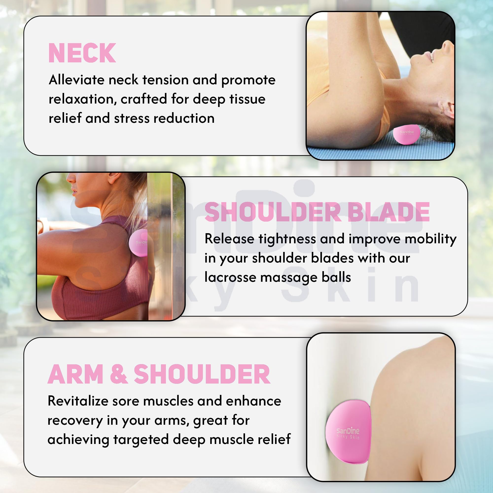 Lacrosse Massage Balls for Deep Tissue, Release Tension, Relieve Muscle Pain Back, Shoulders, Neck - Image 4