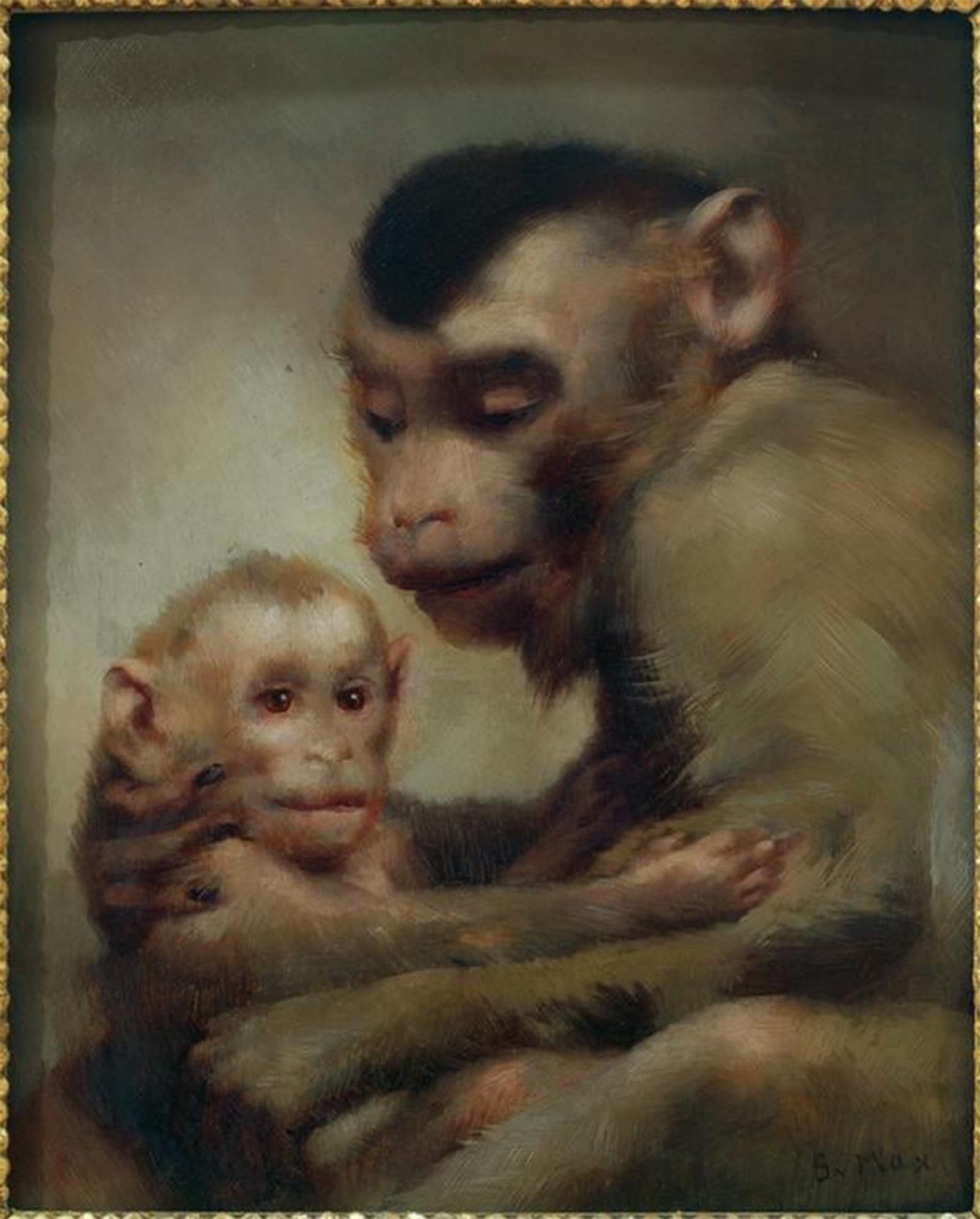 ARTXLXXBN Famous Print Painting Colorful Art Print Mother with Child by Gabriel Cornelius Ritter Von Max Canvas Art Decorations for Home Decor 60x90cm