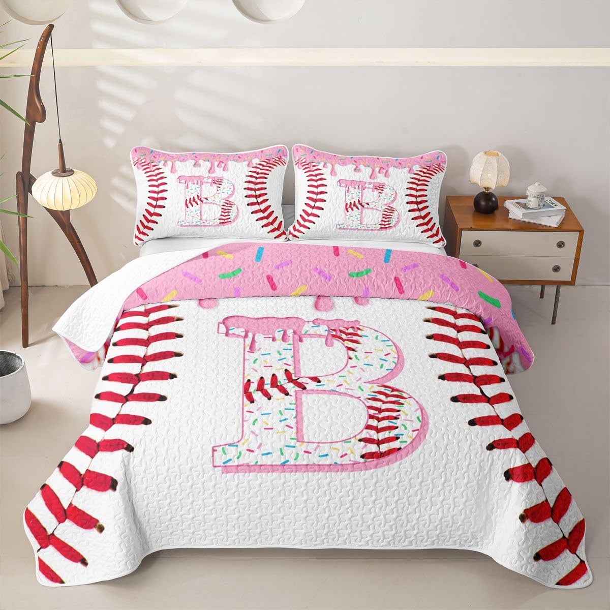 Homewish Baseball EIS Bettüberwurf Tagesdecke 240x260cm