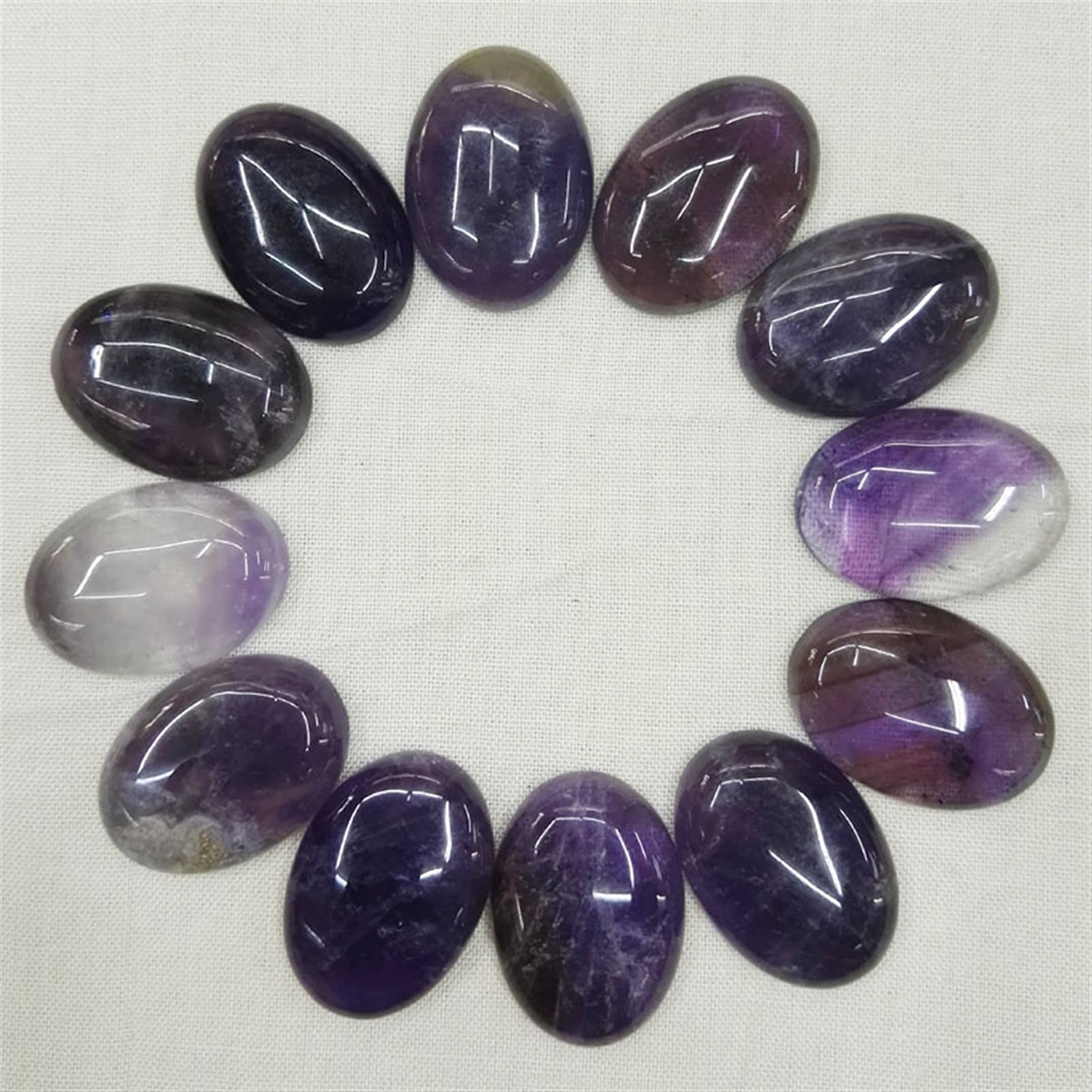 Amethysts Natursteinperlen für Schmuckherstellung 25x18mm Cab Cabochon Charms Schmuck Bead 12pcs / Lot
