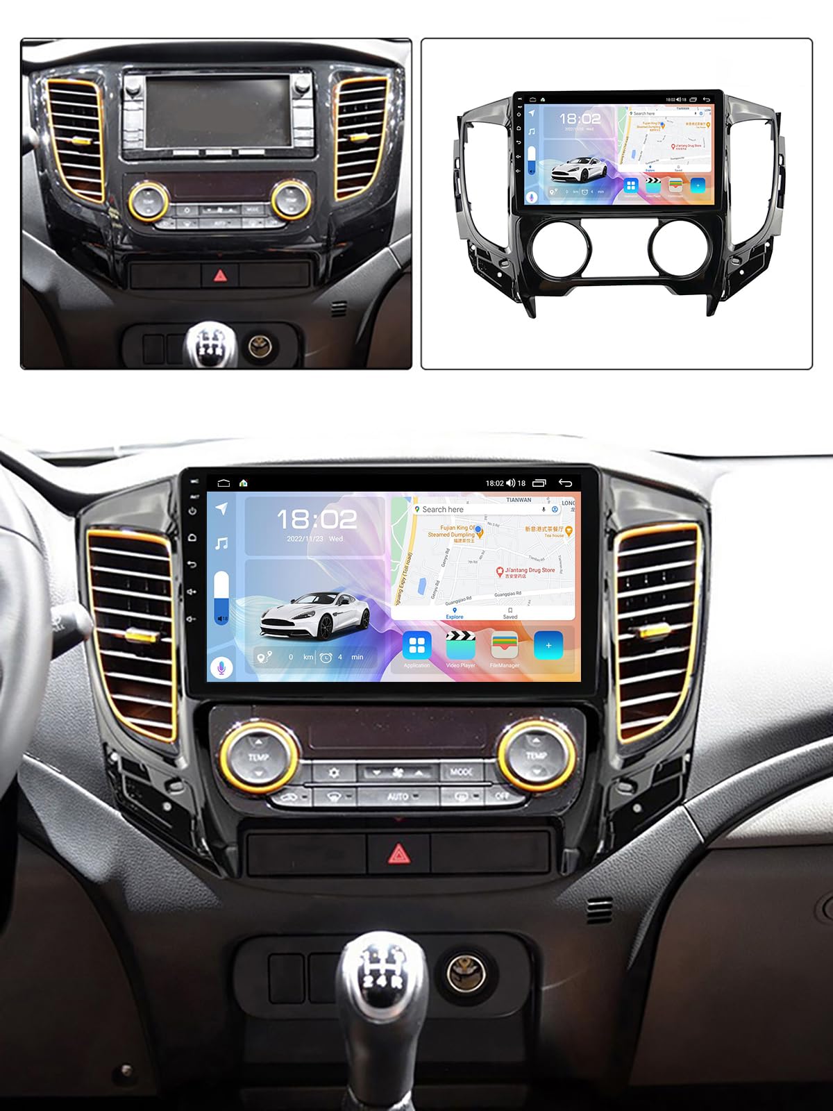 Autoradio Android 15 Per Mitsubishi Triton L200 2015-2020 - Touchscreen 9", CarPlay, Android Auto, GPS, Telecamera Retromarcia Inclusa