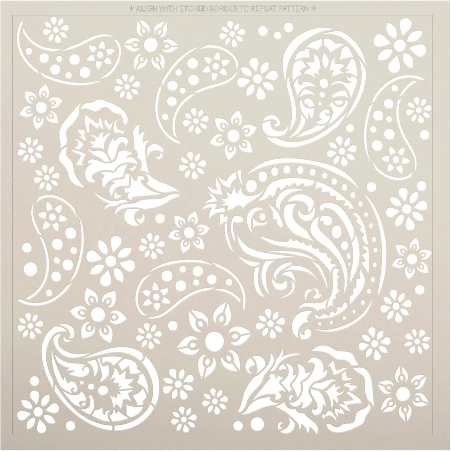 Paisley Floral Burst Stencil by StudioR12 | Craft DIY Repeated Pattern Home Decor | Paint Wood Sign | Reusable Mylar Template | Select Size (9 inches x 9 inches)