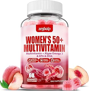 Sugar-Free Womens Multivitamin 50 Plus Gummies with Calcium, Magnesium, Zinc, Vitamin A, C, D3, E, K2, B Complex, Folate, Biotin - Multi Vitamins & Minerals for Skin, Energy, Immune Support