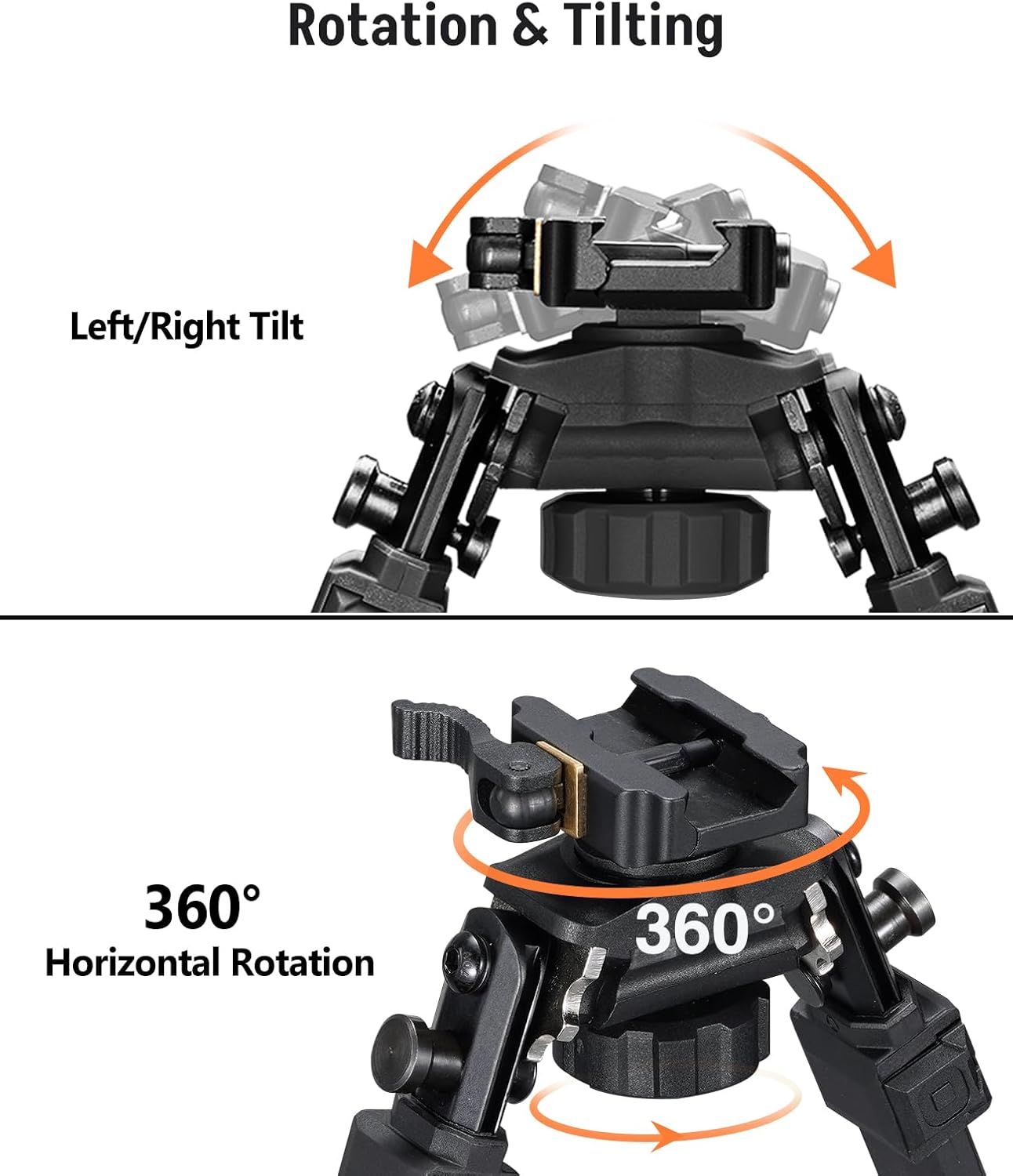 MidTen Picatinny Bipod Quick Release Rifle Bipod 360 Degrees Adjustable Bipods for Rifles Foldable Legs Lightweight for Outdoor