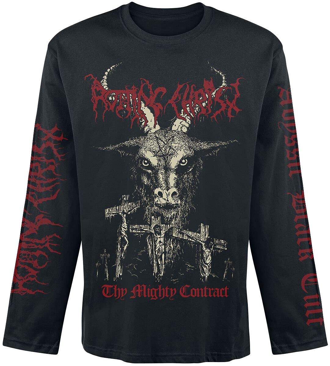 Rotting Christ 'Thy Mighty Contract' (Black) Long Sleeve Shirt (as8, Alpha, x_l, Regular, Regular)