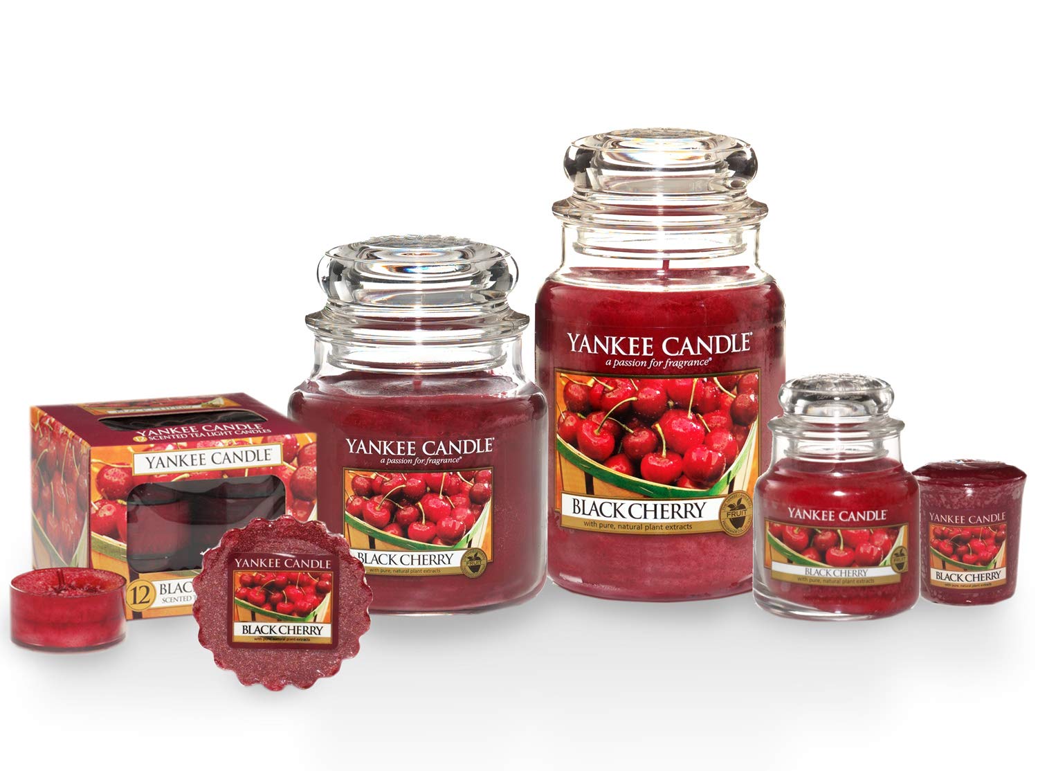Yankee Candle vela aromática en tarro pequeño, cereza negra, duración de combustión de hasta 30 horas