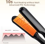 Lève-cheveux, Lèveur de cheveux en fer plat et curleur 2 en 1, 2.16 Inch Tourmaline en céramique plat fer avec 12 Niveaux pour Moins de Frizz, Silky & Cheveux lisses