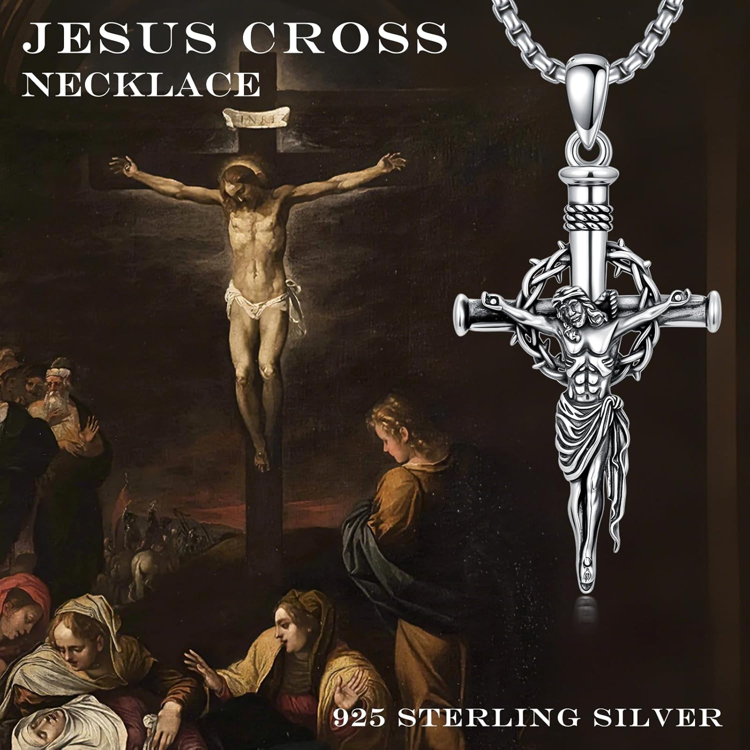 Christian Necklace 925 Sterling Silver Religious Faith Pendant Necklace Christian Jewelry Gift for Men And Women - Image 6