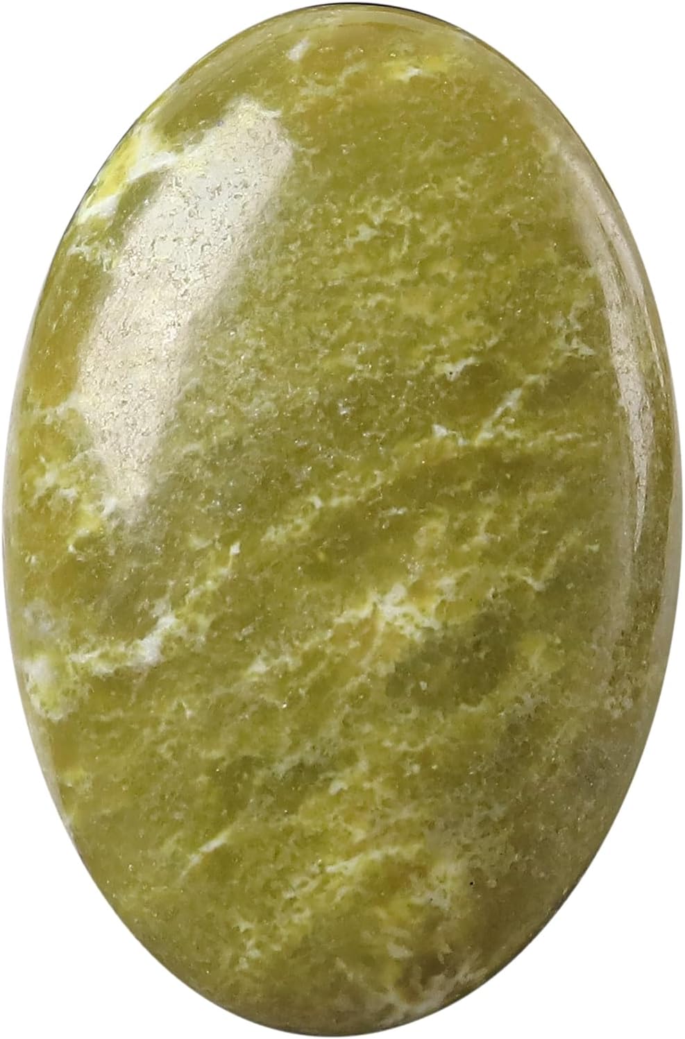 Natural Green Jade Oval Polished Worry Stones, Healing Crystal Indoor Fountain Stones Massage Energy Anxiety Relief Items