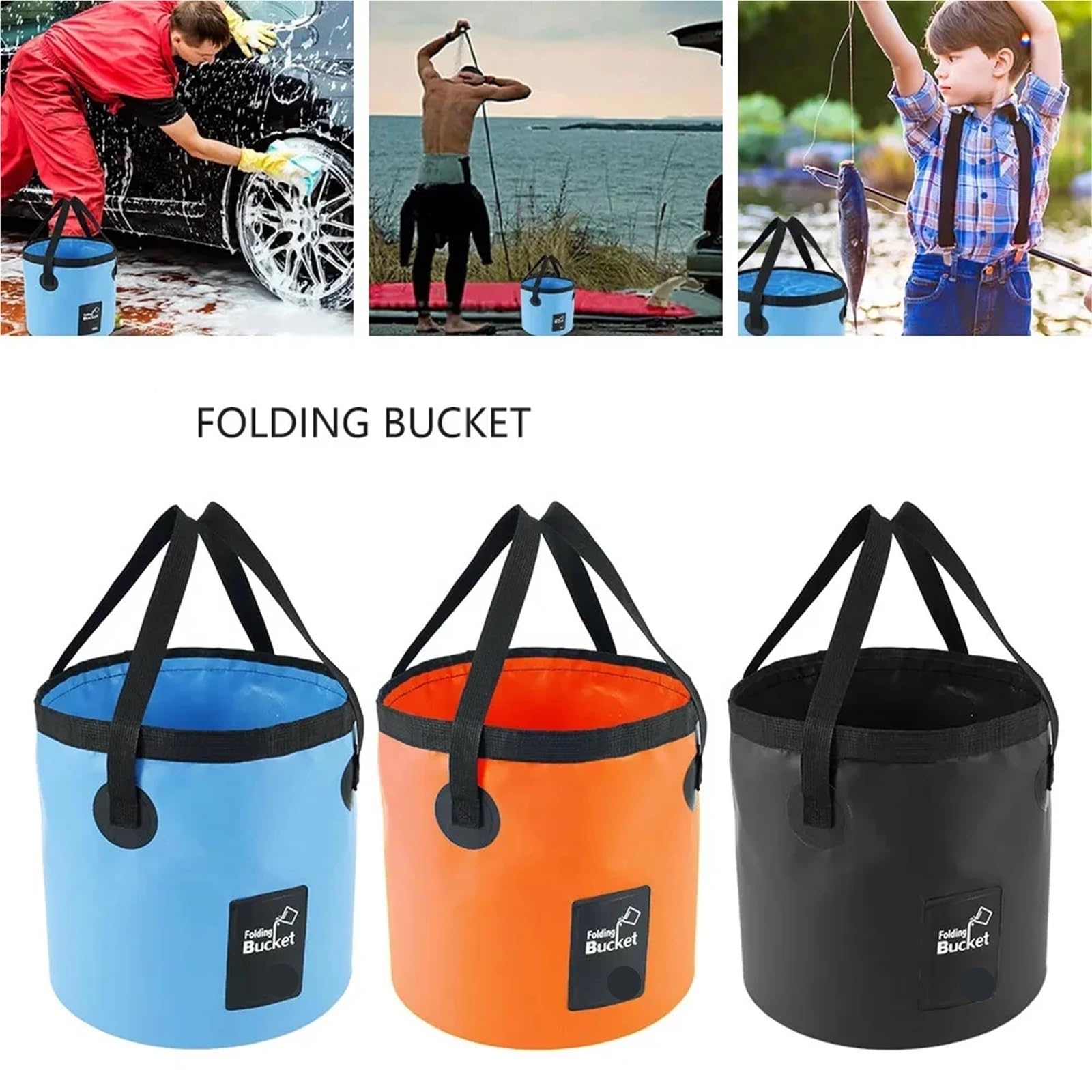 Faltbarer Eimer 12LBowl Waschbecken Waschen Tasche Auto Waschen Eimer Tragbare Outdoor Reise Faltbare Wasser(Color5)