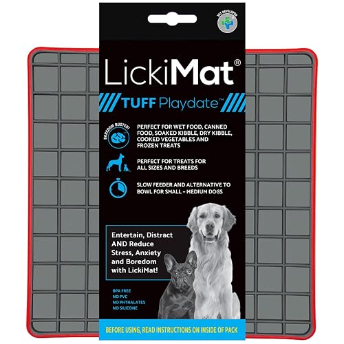 LICKIMAT Tuff - Tapete para lamer de Comida Lenta para Perros, Resistente para Jugar, Reducir la ansiedad…
