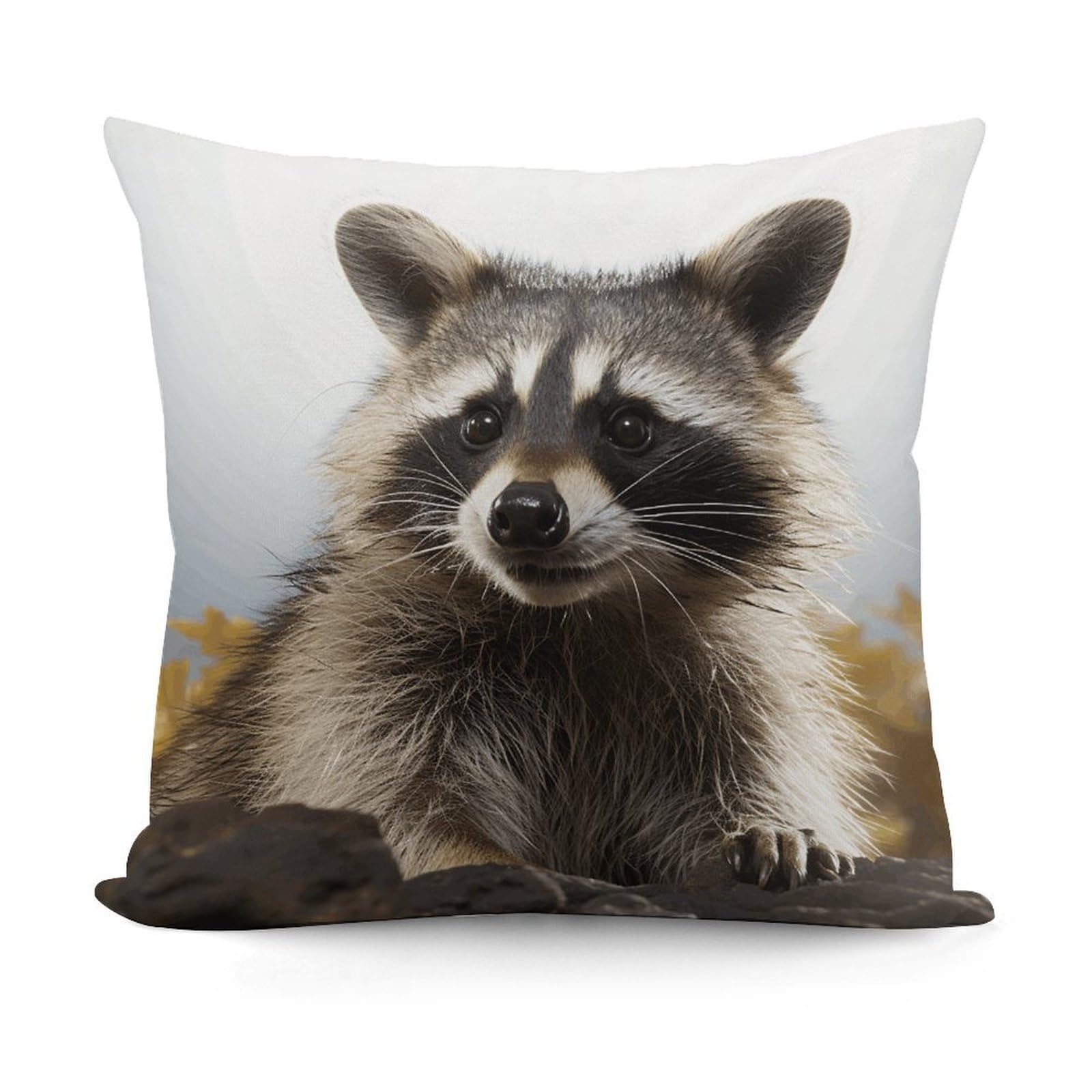 VstaDank Hairy Raccoon Throw Pillow Cover Soft Square Cushion Cover Art Artwork Pillow Covers Mordern Couch Pillow Covers Decorative Cushion Case for Chair Couch Bedroom Living Room