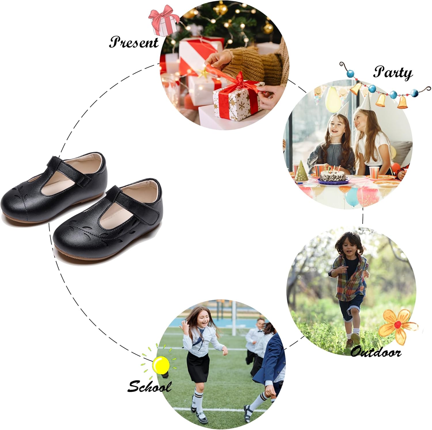 Felix & Flora Toddler Little Girl Flat Oxfords Dress Shoes - Mary Jane Princess for Girl Party School Shoes. - Image 5