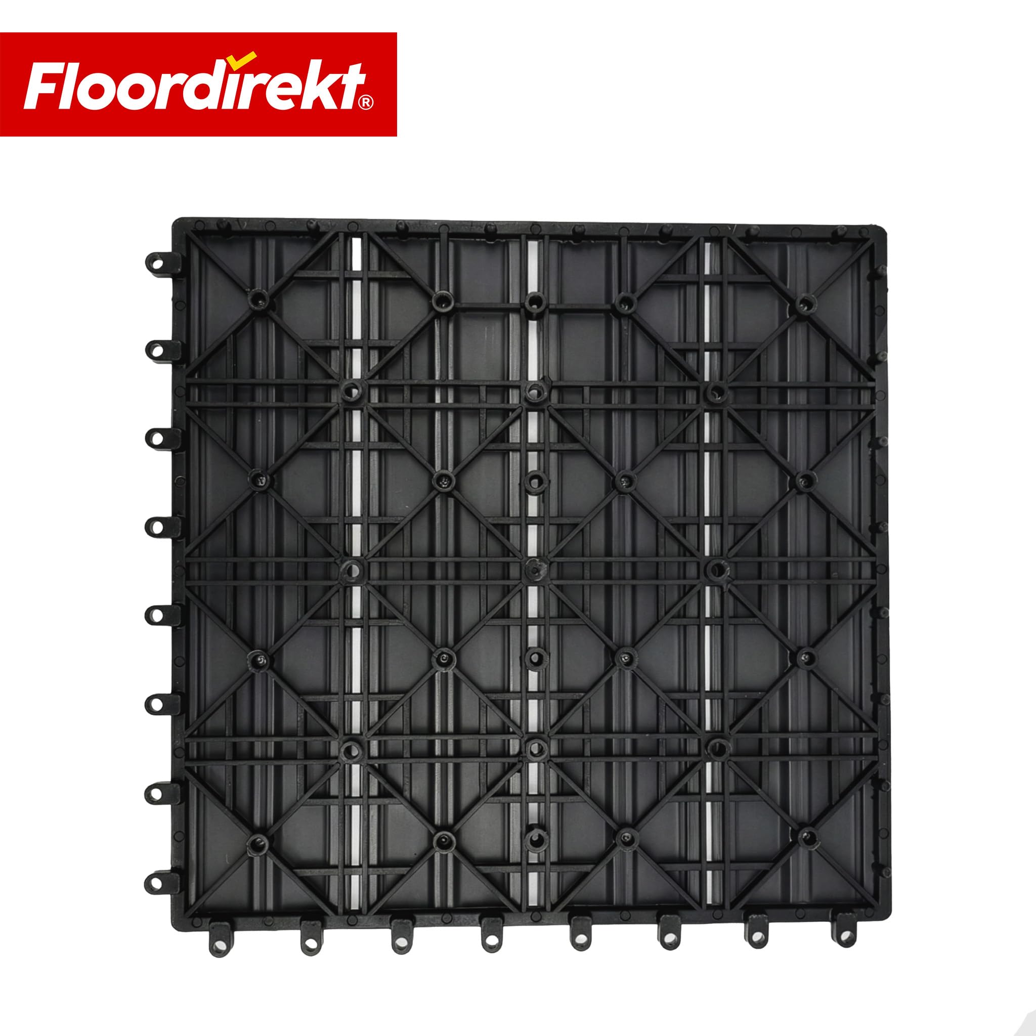 Floordirekt Płytki WPC 30 x 30 cm, 1 m² = 11 płytek tarasowych, płytek na klik, płytek balkonowych o wyglądzie drewna, wykładzina podłogowa na balkon i taras, odporna na warunki atmosferyczne, z
