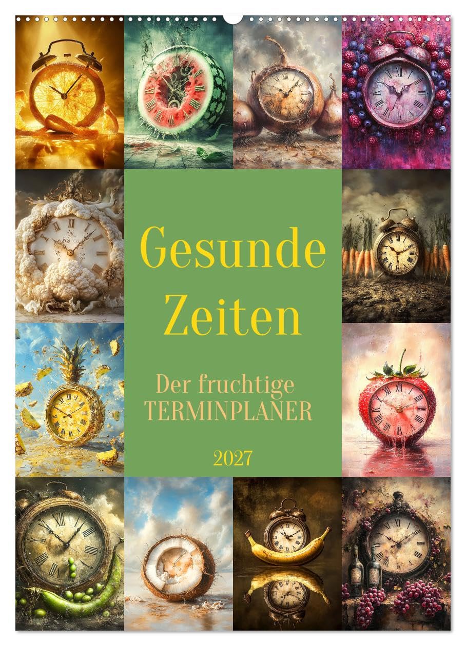 CALVENDO - Gesunde Zeiten (Wandkalender 2027 DIN A2 hoch), Monatskalender: Der fruchtige Terminkalender - KI generiert