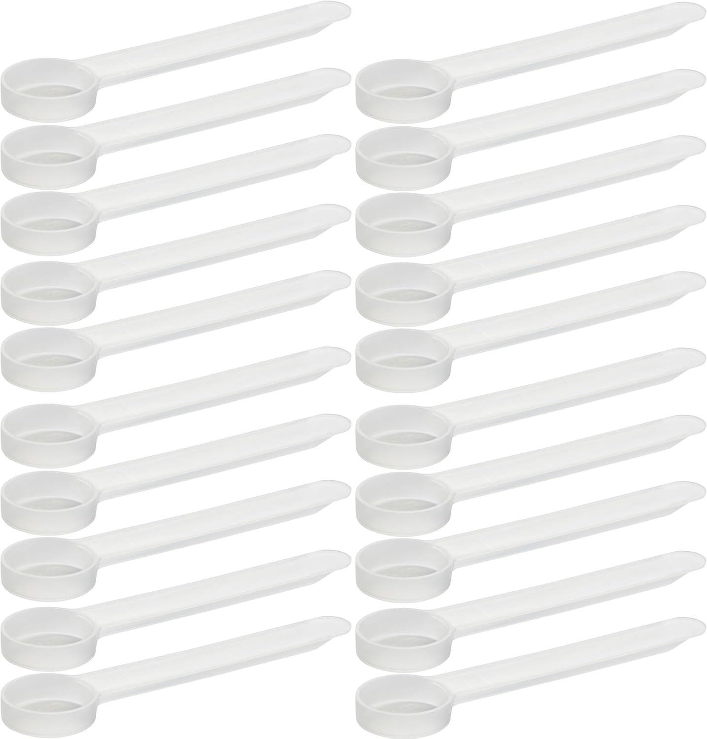 0.625 mL Plastic Measuring Packaging Scoop (= 0.625 cc/ = 1/8 teaspoon/ = 0.04 Tablespoon/ = 0.02 fl oz), Long Handle - to Measure and Dispense Spices, Granules, Powders, for Seeds Packing (50 scoops)