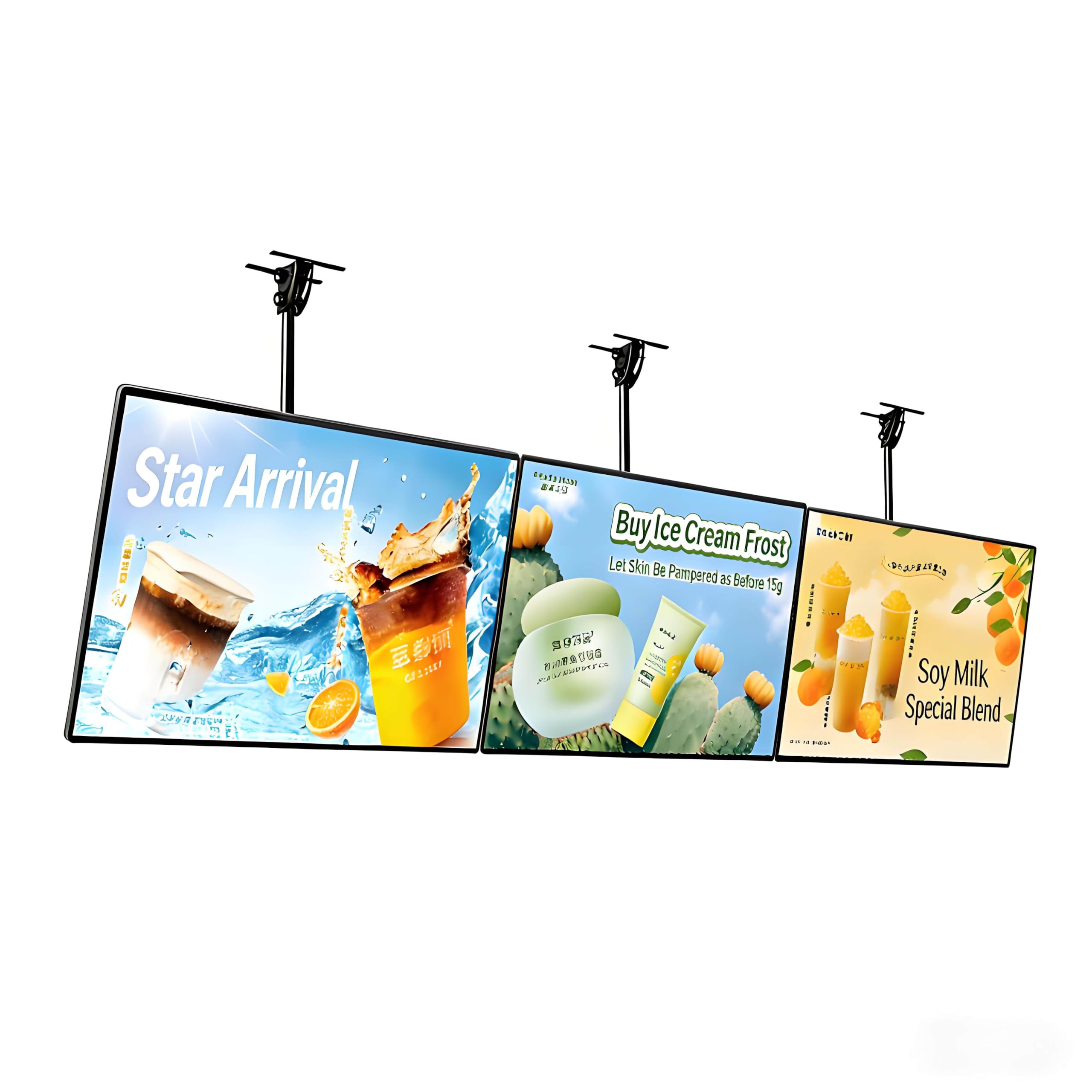 Tablero de menú digital LED comercial con soporte ajustable para soluciones de visualización dinámica