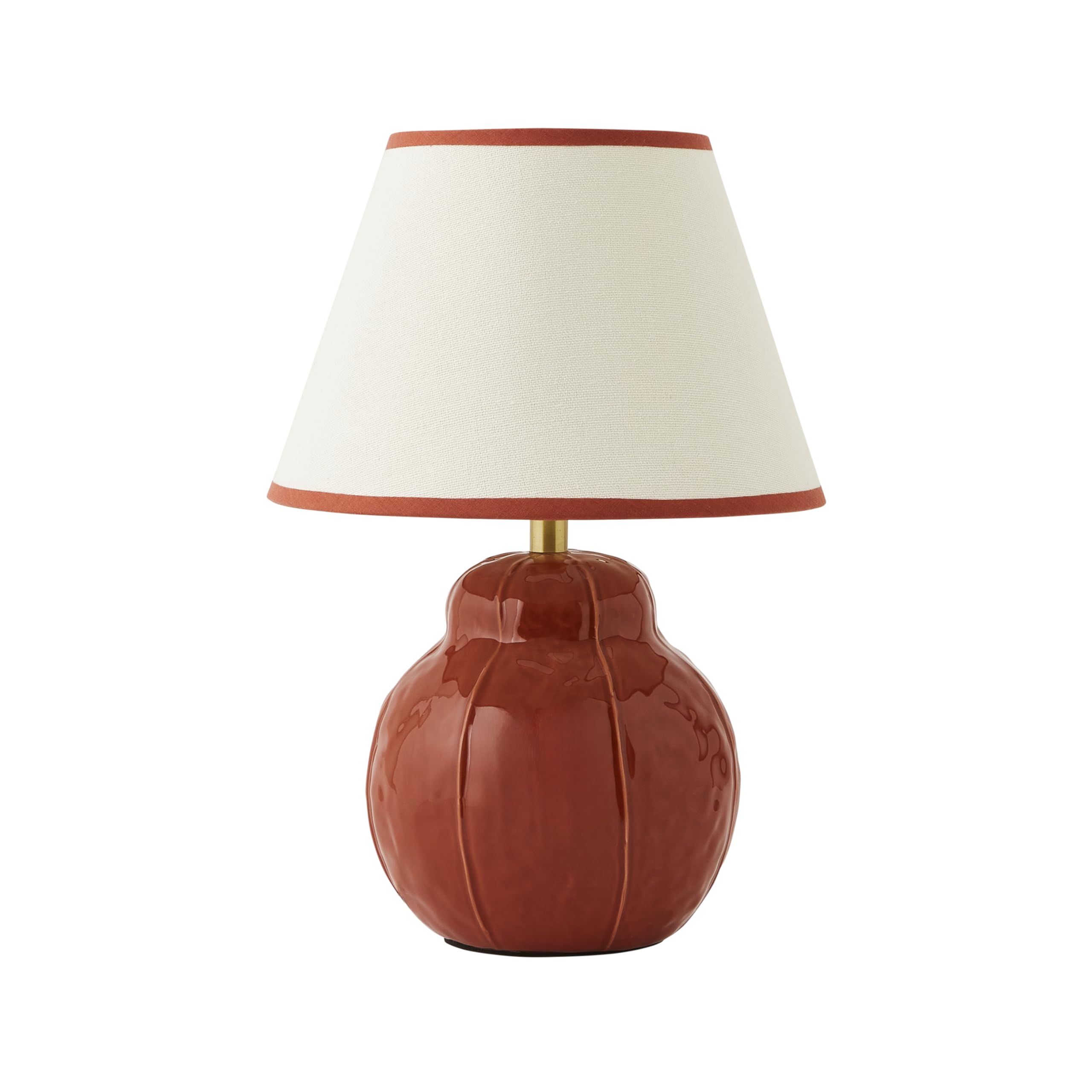 ValueLights Burnt Orange Ceramic Table Lamp - Tapered Shade