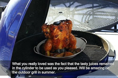 Miniatura 5 de Tellshun Soporte para Lata de Cerveza de Pollo, Parrilla de Acero Inoxidable de 12 Pulgadas, Soporte Vertical para Asador de BBQ con Accesorios para