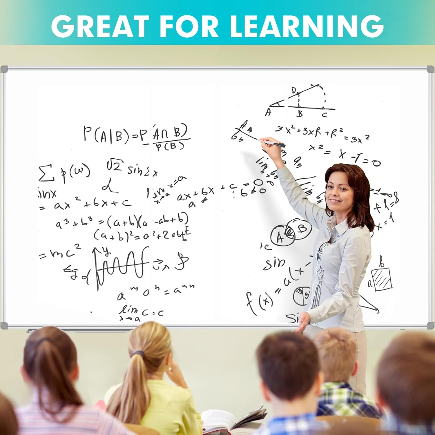 JILoffice Magnetic Dry Erase Board 96 x 48 inches, Large 4" x 8" Whiteboard for wall, Silver Aluminum Frame Wall Mounted Board for Office Home and School