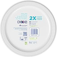 Vista 8 de Dixie Platos de papel grandes, 10 pulgadas, 54 unidades, 2 veces más fuertes, aptos para microondas, a prueba de remojos, resistentes a cortes
