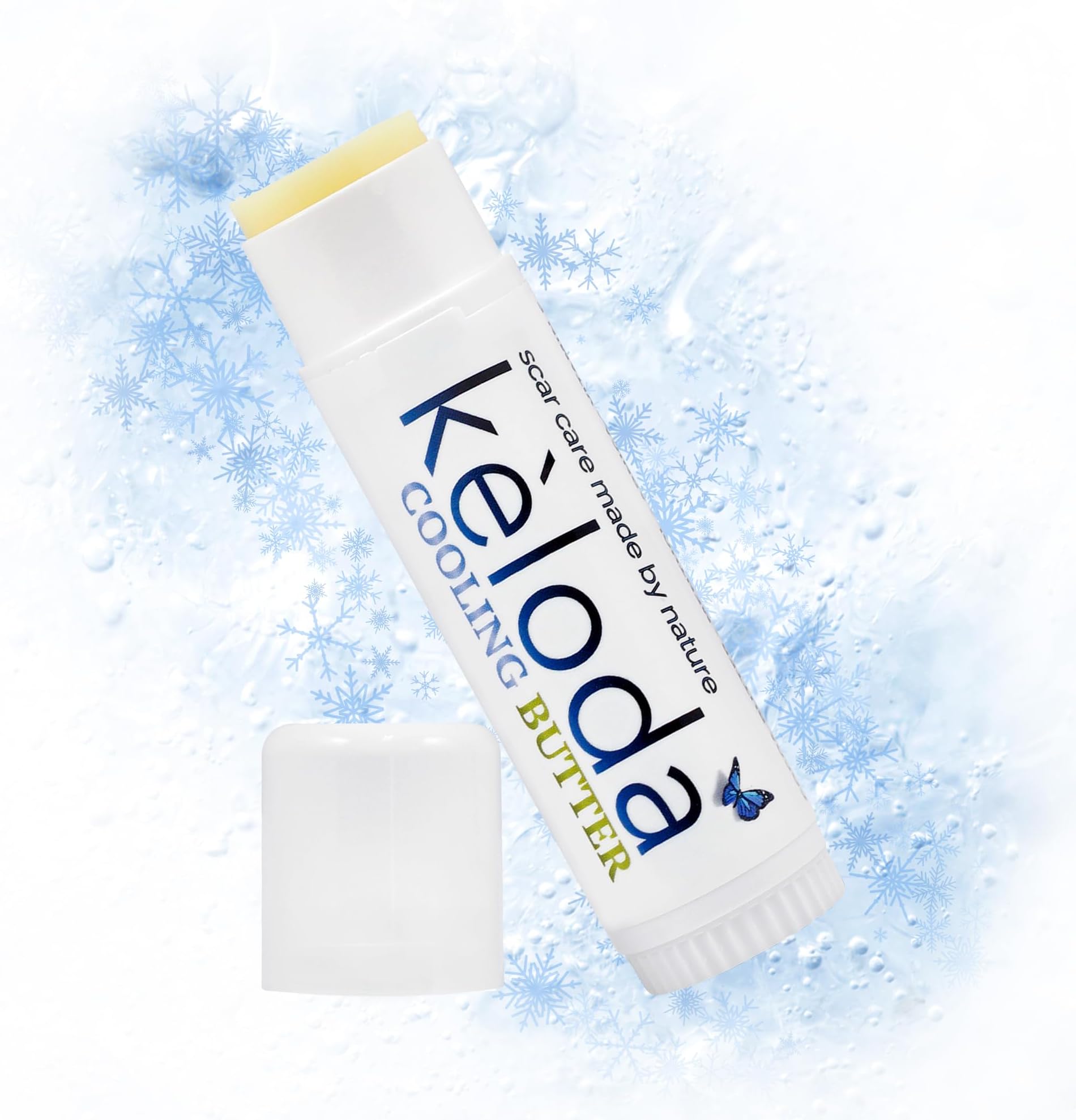 Scar & Keloid Removal Butter Stick with Menthol, Cooling Balm for Painful, Irritated & Itching Scars & Keloids from Piercings & Burn, With Cocoa, Shea Cream Butter, Coconut & Jojoba Oil